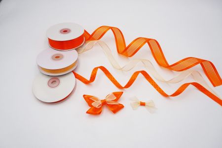 Чарівний набір атласних стрічок з помаранчевим відтінком_C1-1519